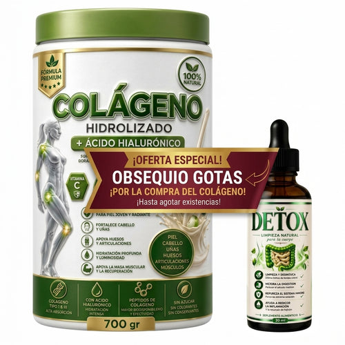 Colágeno Hidrolizado + Ácido Hialurónico en Polvo