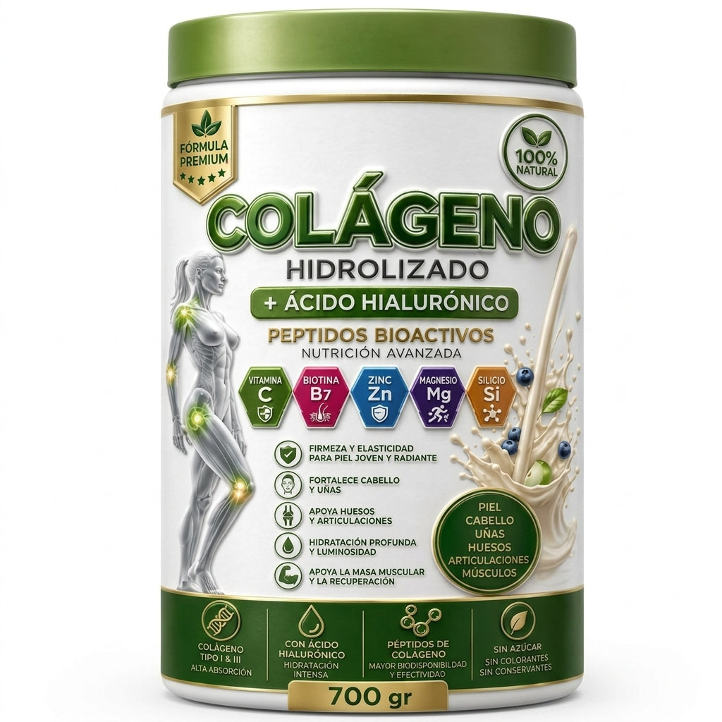 Colágeno Hidrolizado + Ácido Hialurónico en Polvo